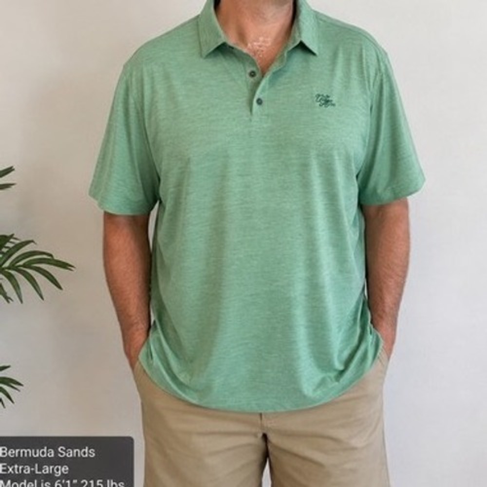 Bermuda Sands Men's XL Green Performance Golf Polo Shirt Lightweight